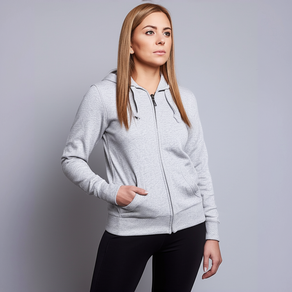 Unisex Zip Up Double Cap Hoodie