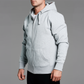 Unisex Zip Up Double Cap Hoodie